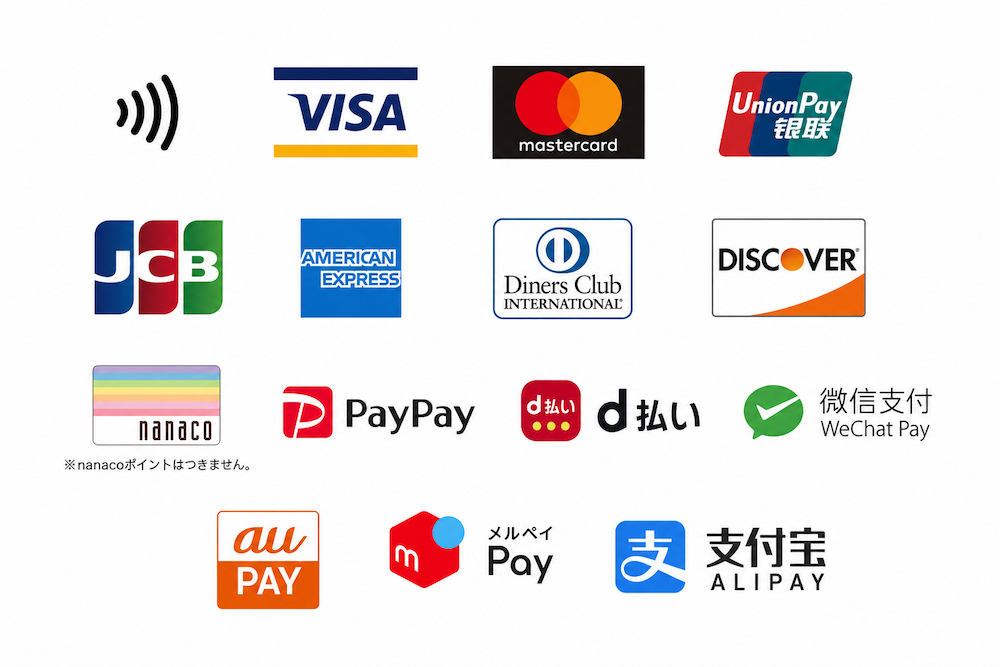 ご利用可能な決済方法